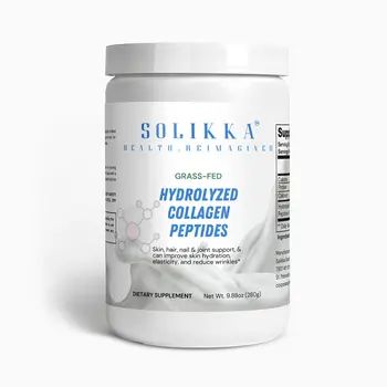 Solikka collagen peptides supplement container with 280g powder