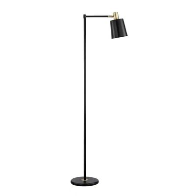 Industrial Modern Black Floor Lamp – 60" with Gold Accents Industrial Modern Black Floor Lamp – 60" with Gold Accents