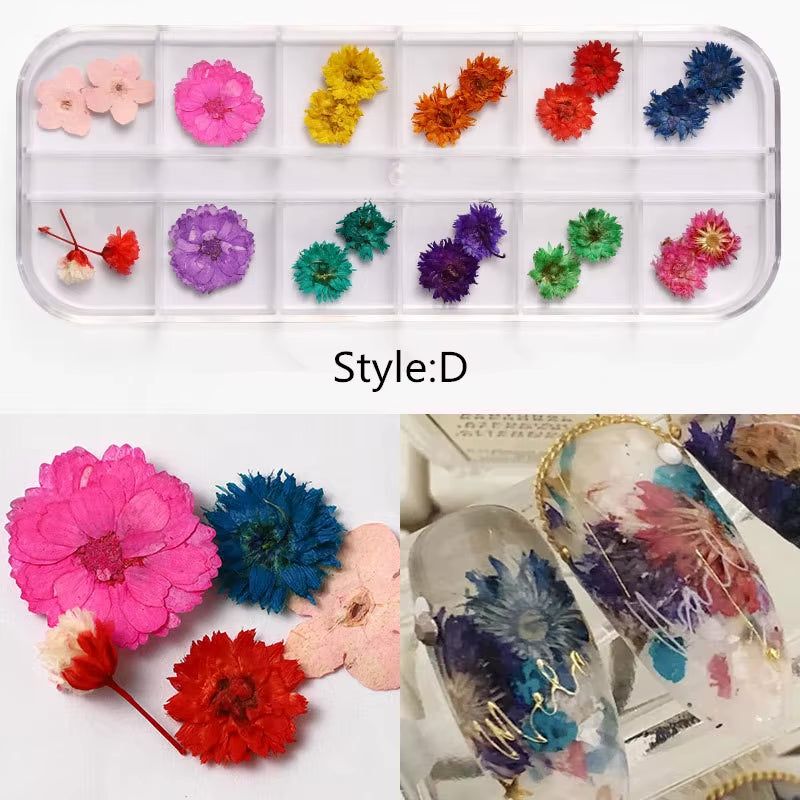 Dried Flower Nail Art Decoration Set – Style D