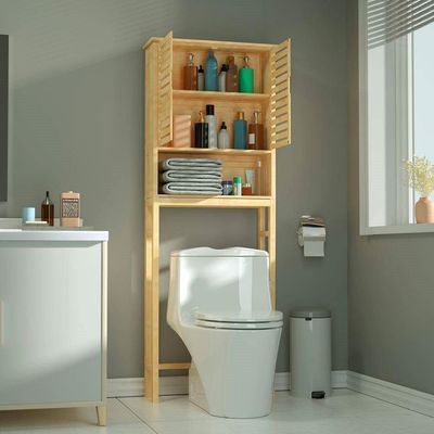 Bathroom Over‑Toilet Storage Cabinet – Light Brown Wood Bathroom Over‑Toilet Storage Cabinet – Light Brown Wood