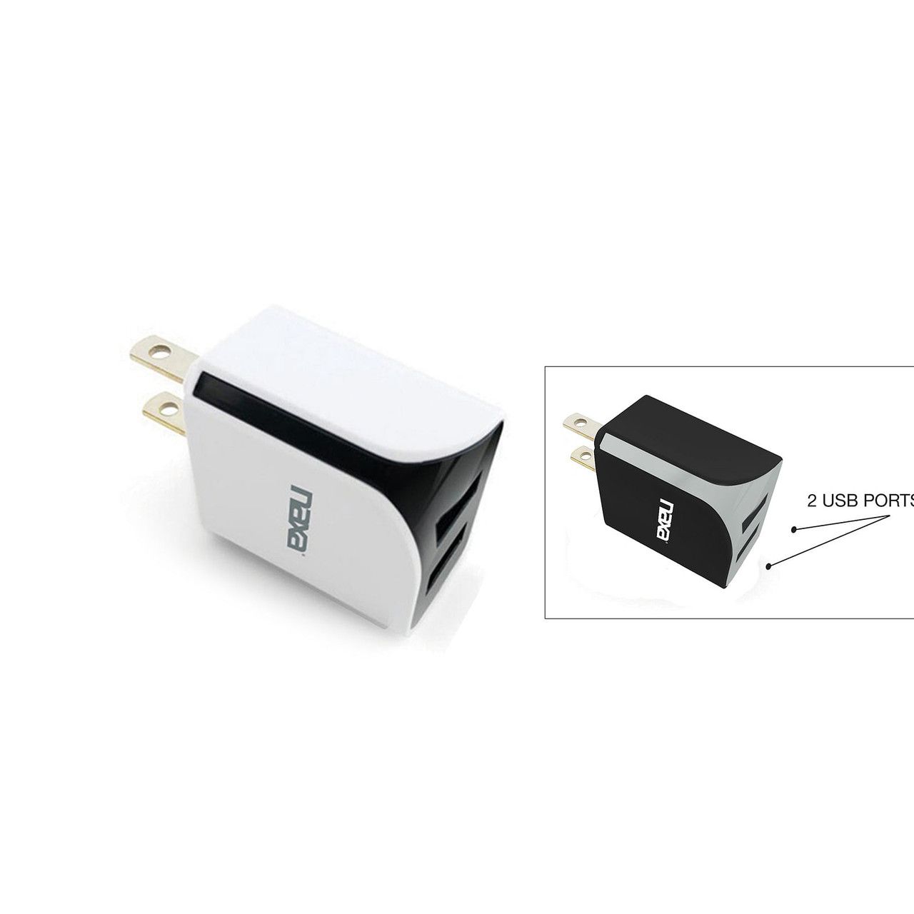 10 Watt 2.1 Amp Dual USB Car Charger-WHITE....