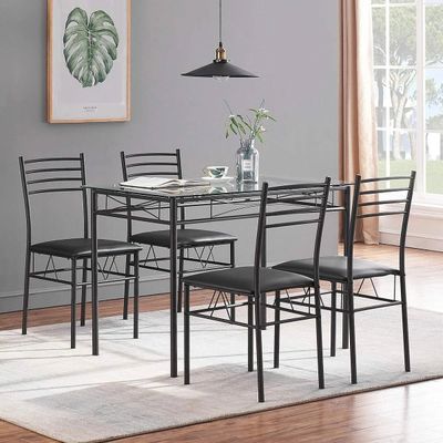 Black 5-Piece Dining Set Black 5-Piece Dining Set