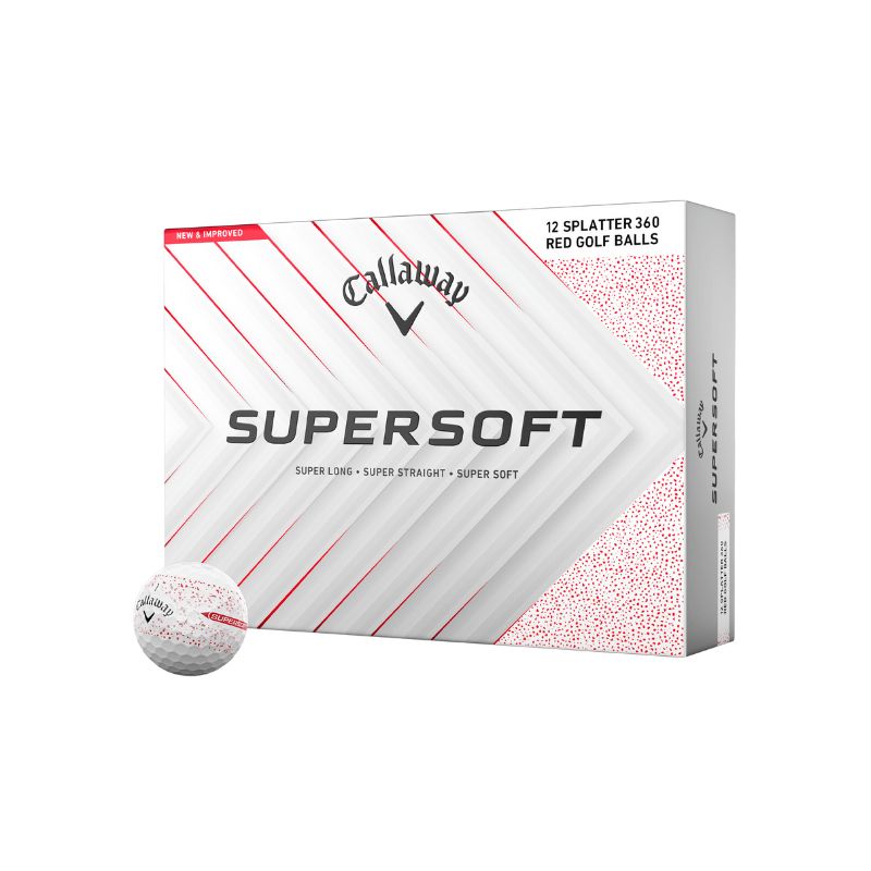 CALLAWAY BALL SUPERSOFT  - 3 BALLS SLEEVE - RED SPLATTER