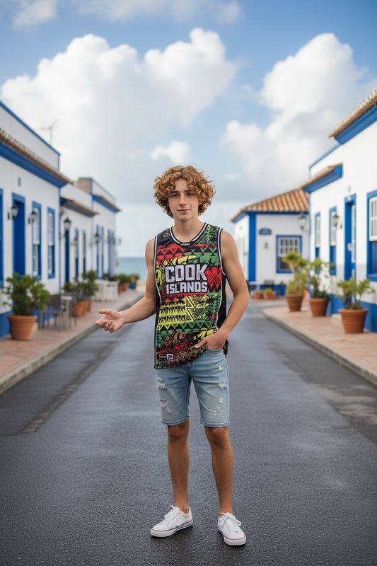 CI Rasta Basketball Singlet - Kids