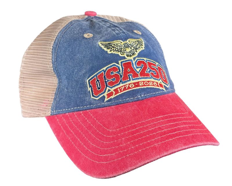 USA 250 Stone Washed Soft Mesh Cap