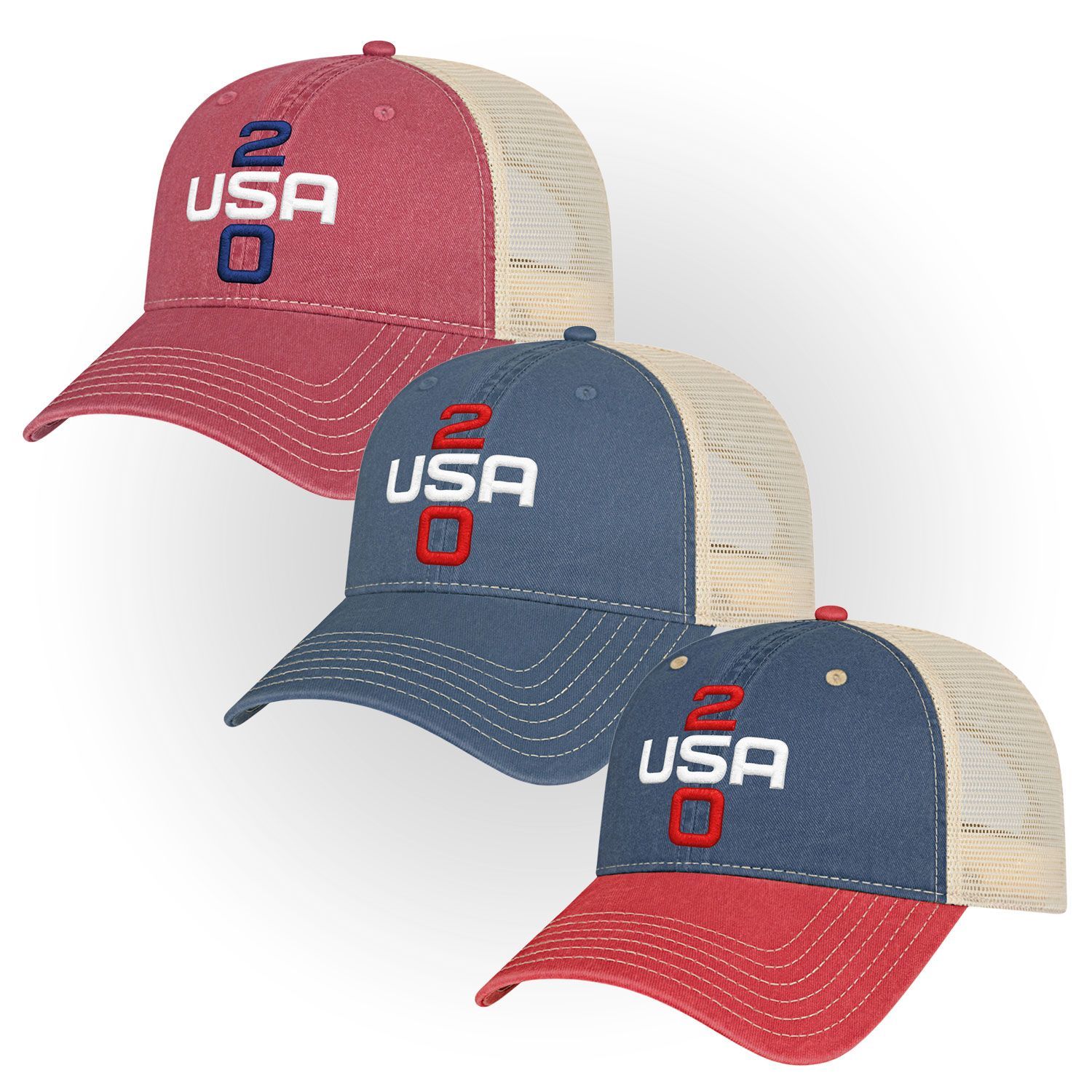 USA250 Washed Pigment Dyed Cotton Twill Caps