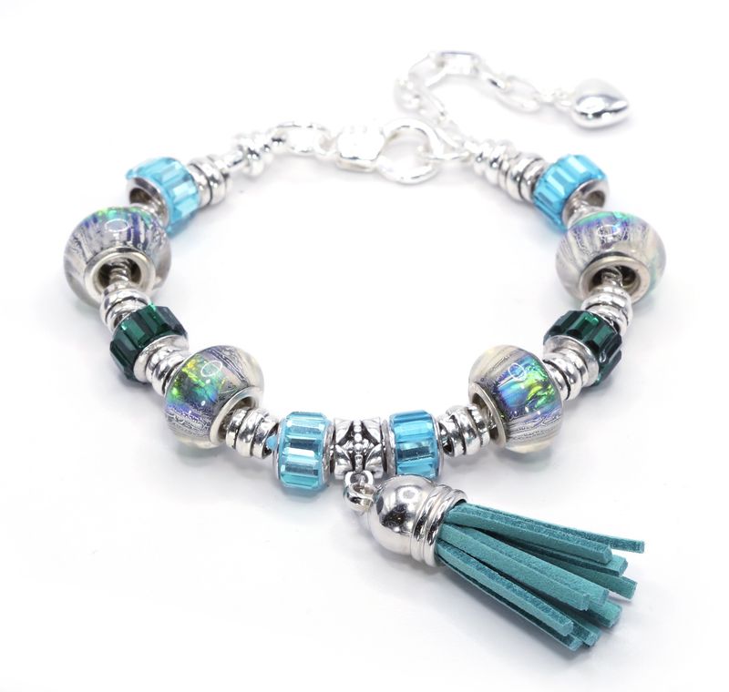 European Charm Bracelet - Aqua Marina (#1121)