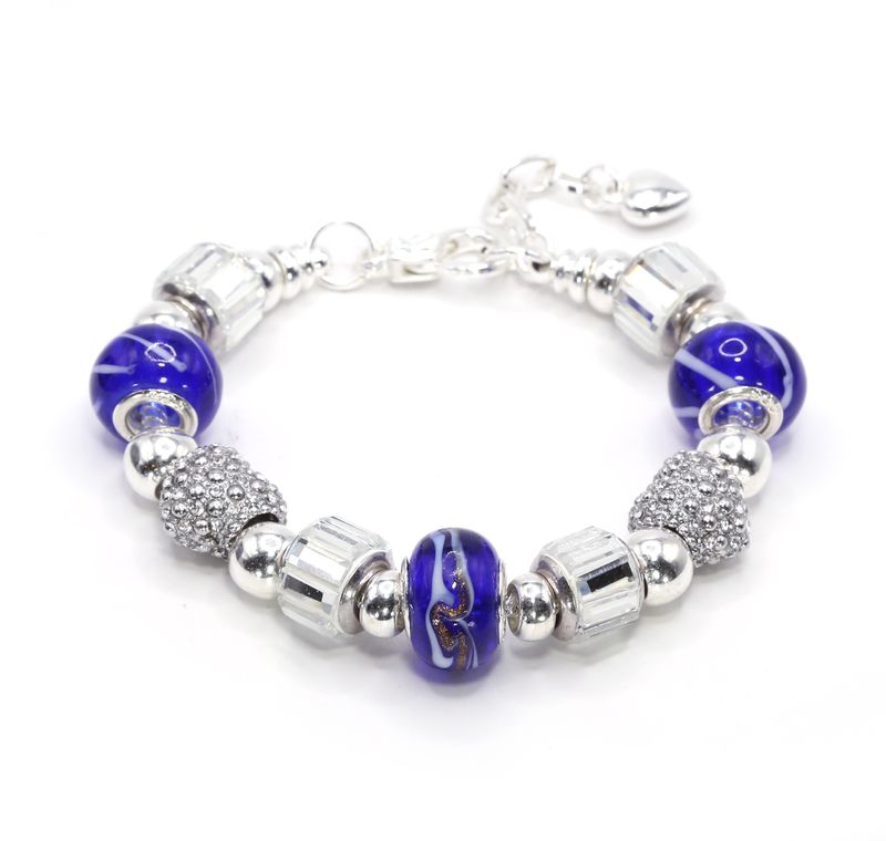 European Charm Bracelet - Blue Notes (#1132)
