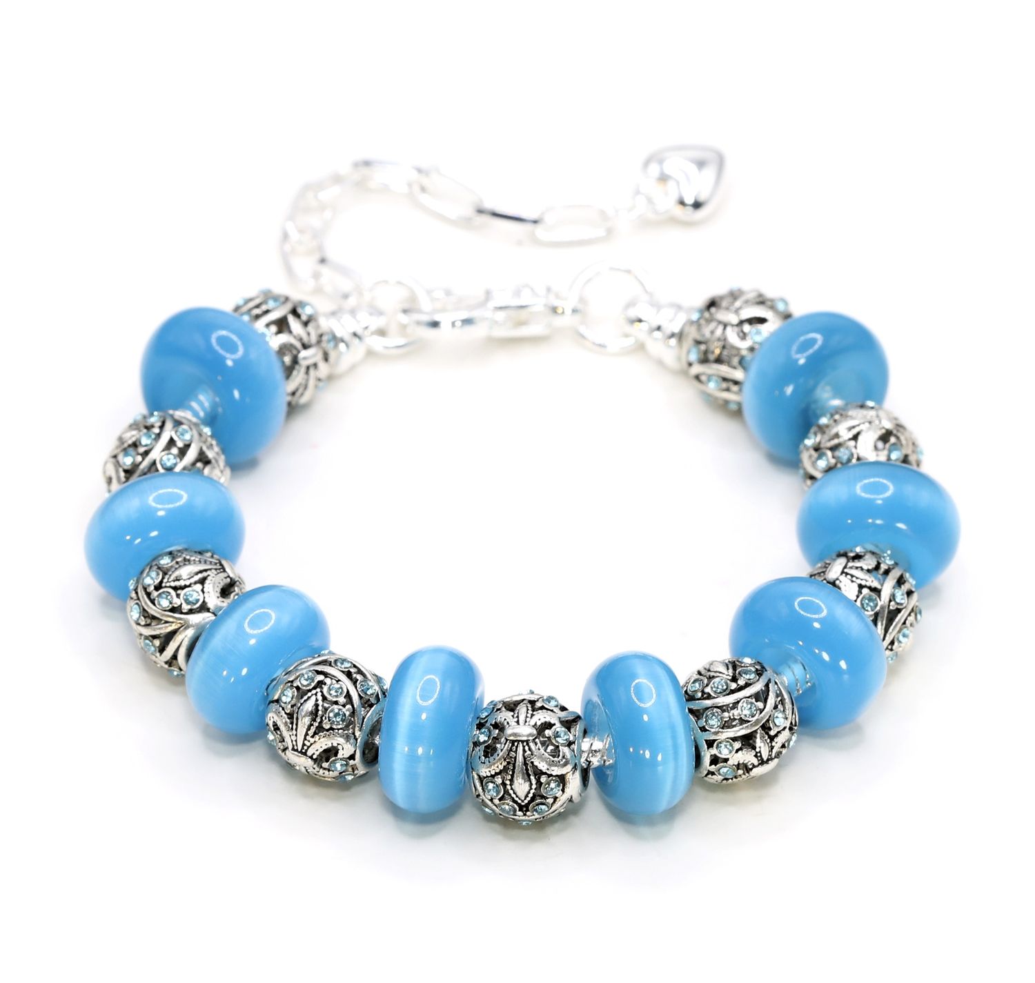European Charm Bracelet - Caribean Blue (#1190)