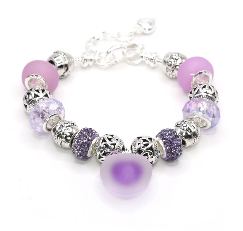 European Charm Bracelet - Lavender Lover (#1081)