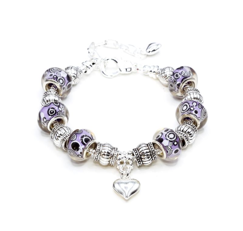 European Charm Bracelet - Purple Haze (#1179)