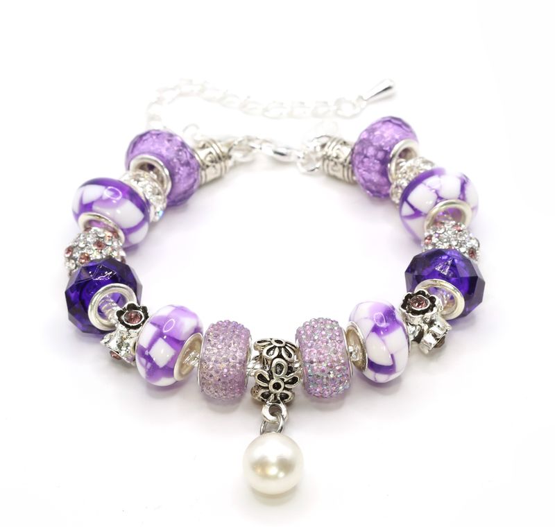 European Charm Bracelet - Violet Dreams (#1035)