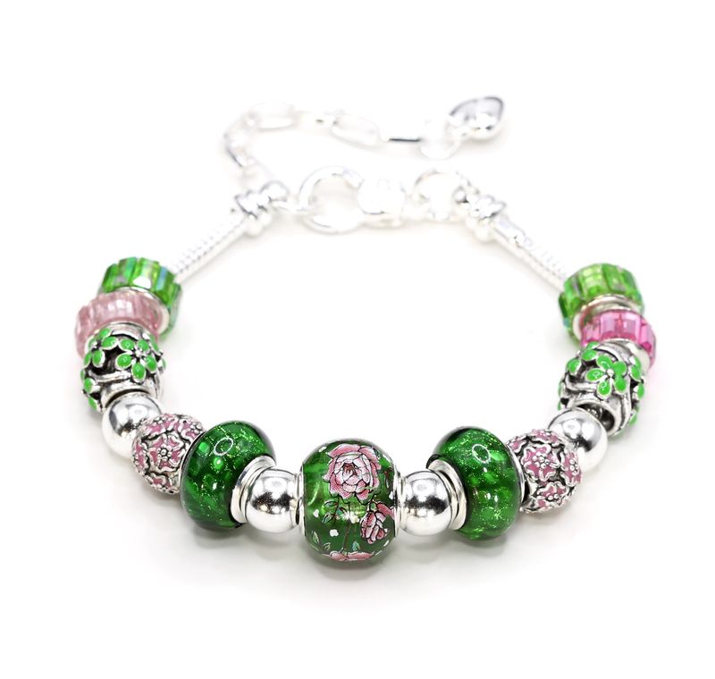 European Charm Bracelet - Water Lilies (#1195)