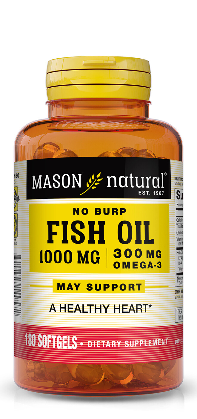 Omega-3 No Burp Fish Oil 1,000 mg 180 softgels