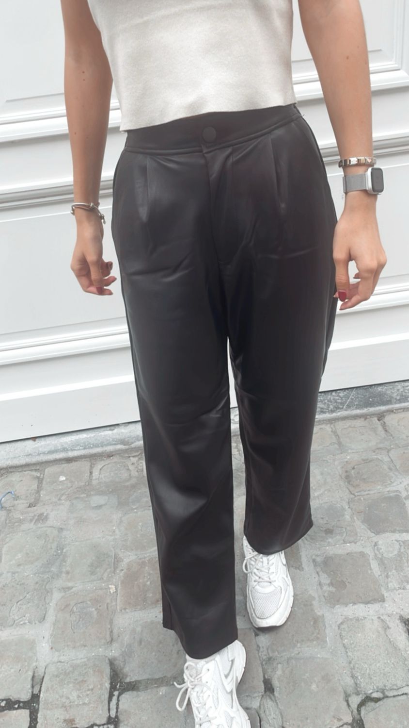 Faux leather pants