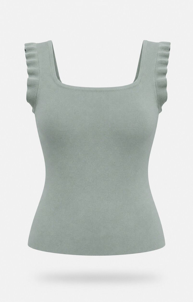 Frill knitted top
