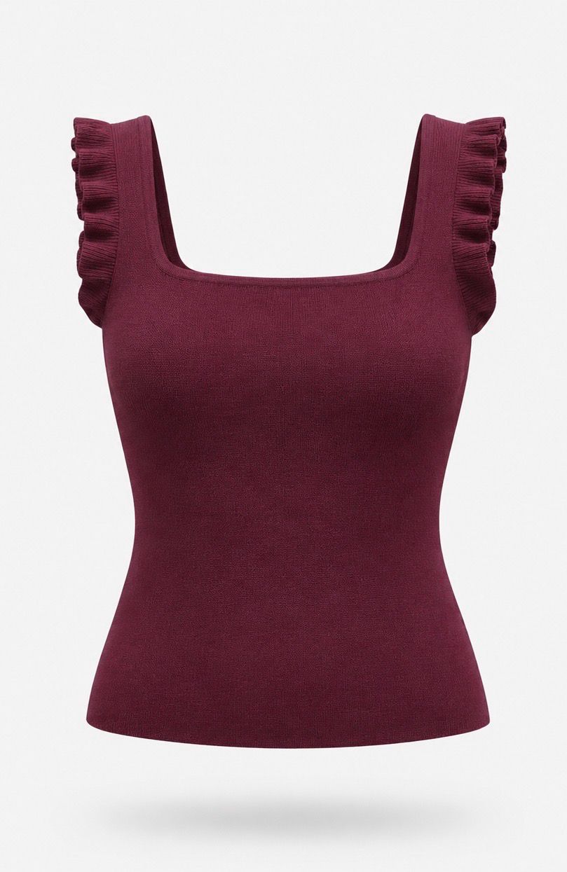 Frill knitted top