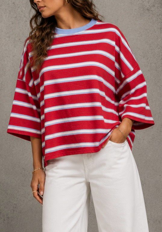 Striped bow tee