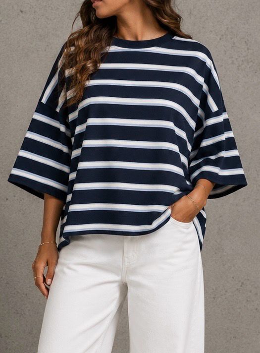 Striped bow tee