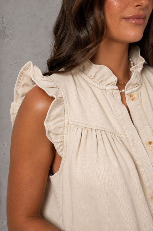 Denim frill dress