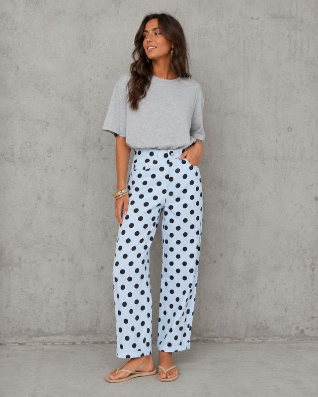 Polka dot denim