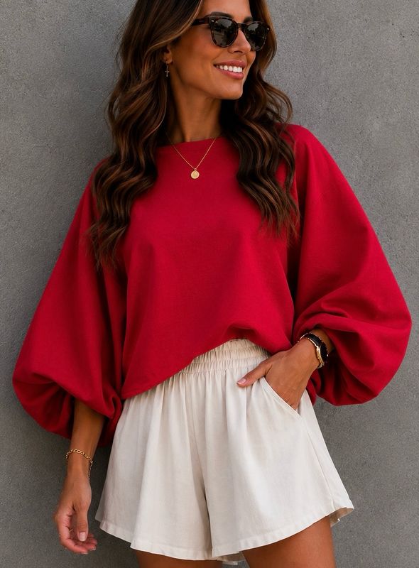 Balloon sweater red