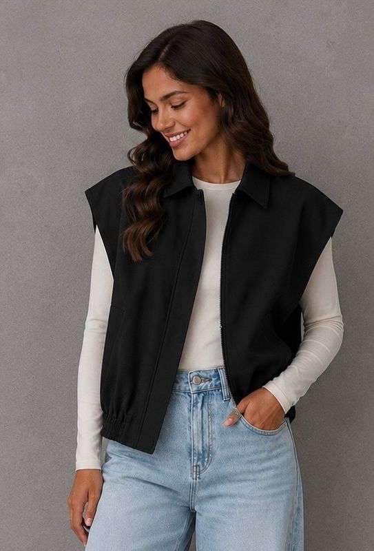 Soft bomber vest black