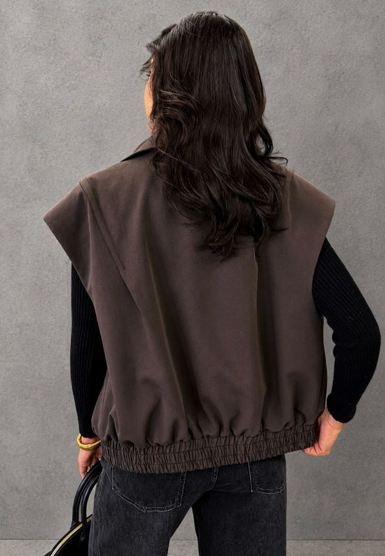 Soft bomber vest brown