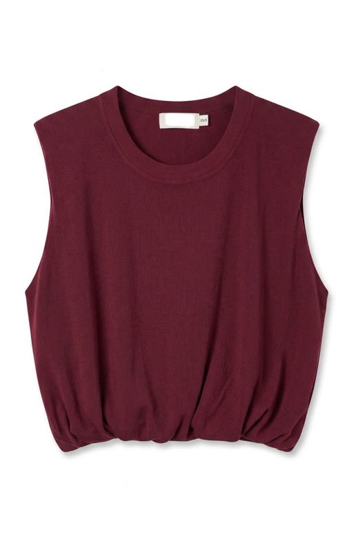Puffed top burgundy