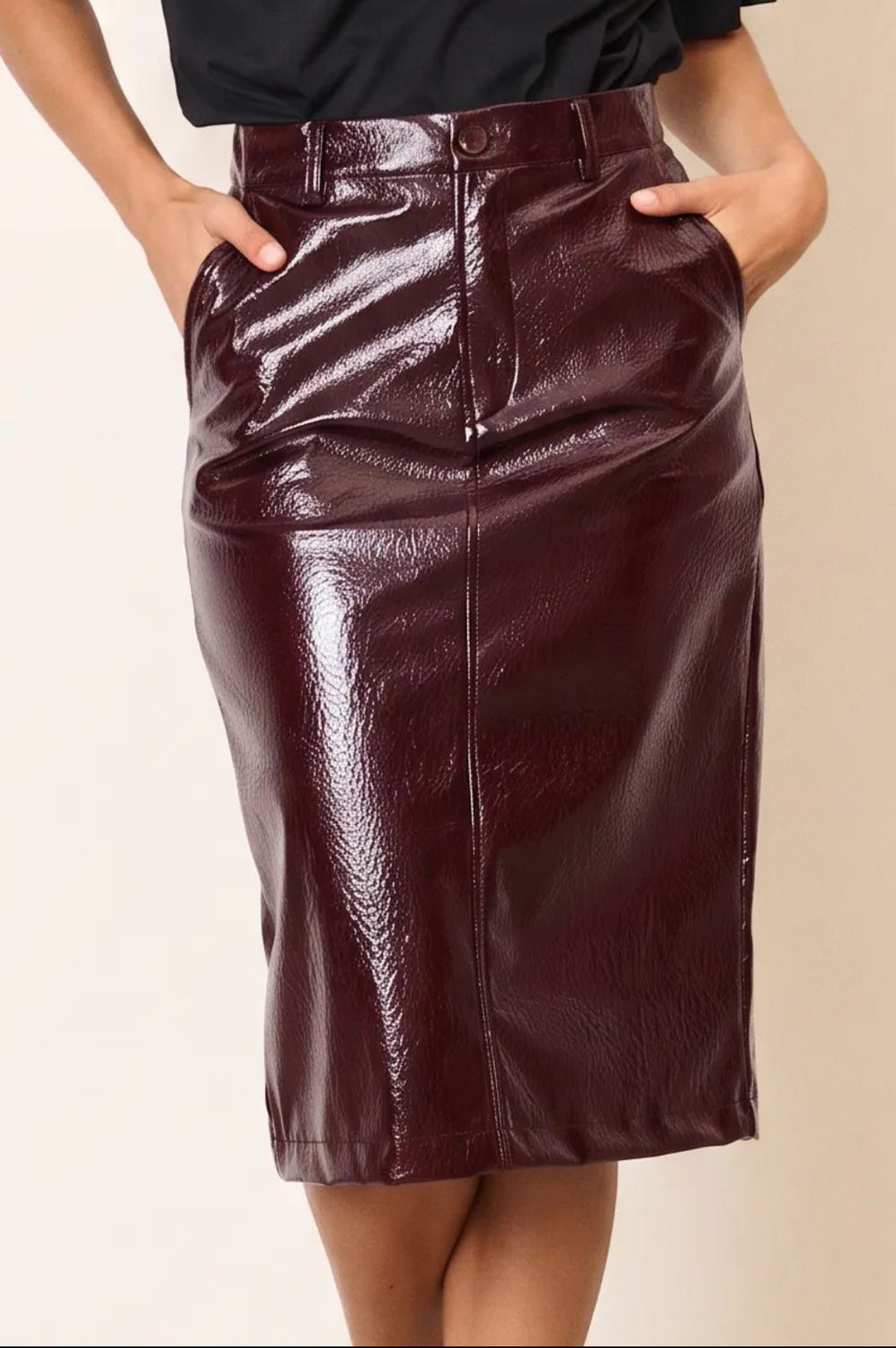 Leatherlook skirt burgundy