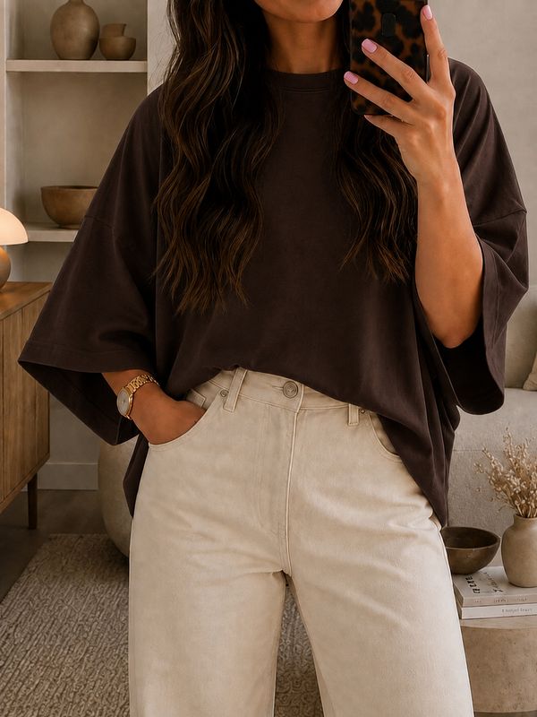 Oversized tee brown