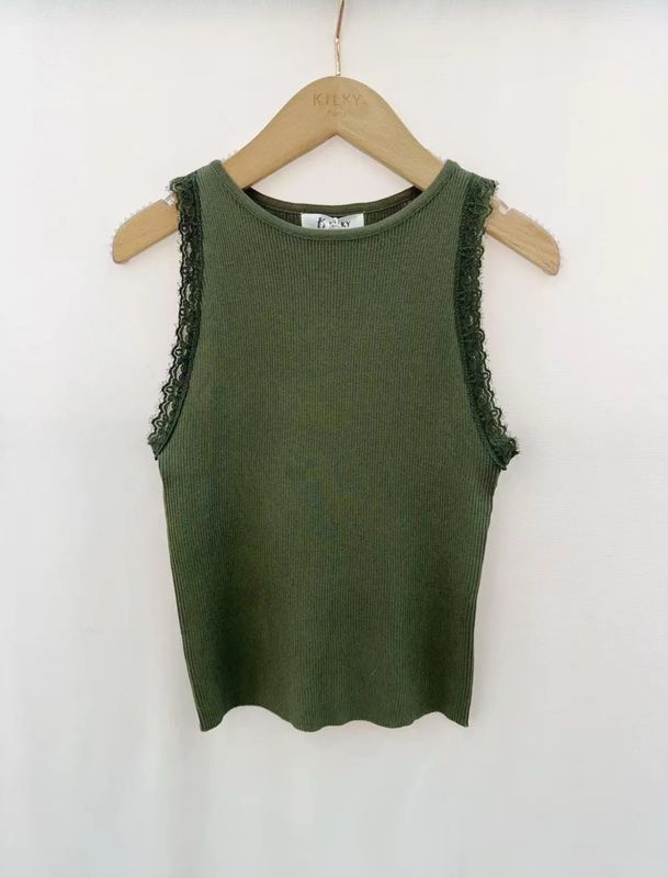 Knitted top kaki