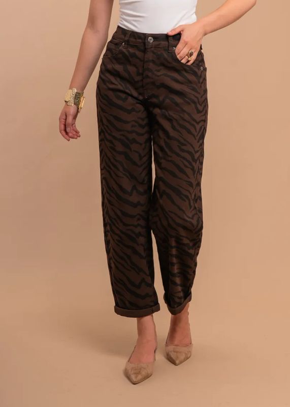 Zebra mom denim
