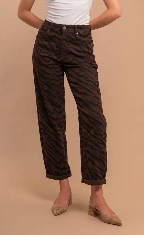 Zebra mom denim