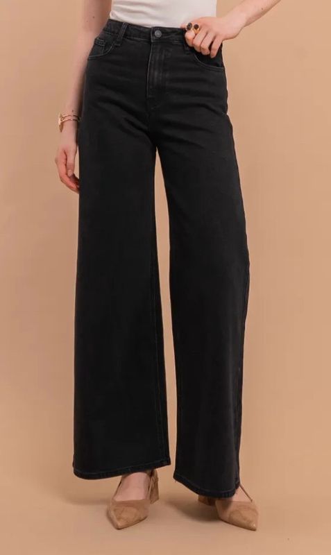 Wide leg denim zwart