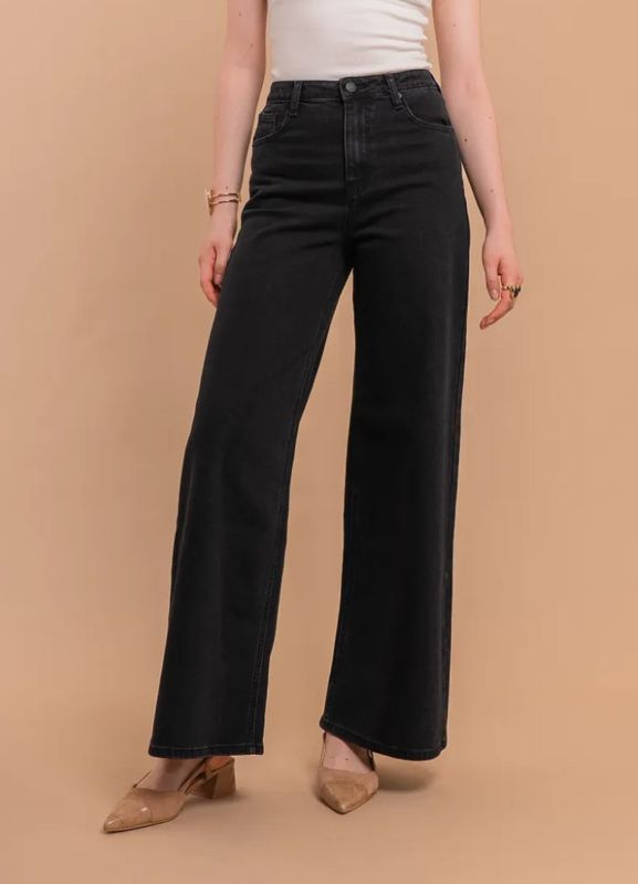 Wide leg denim zwart