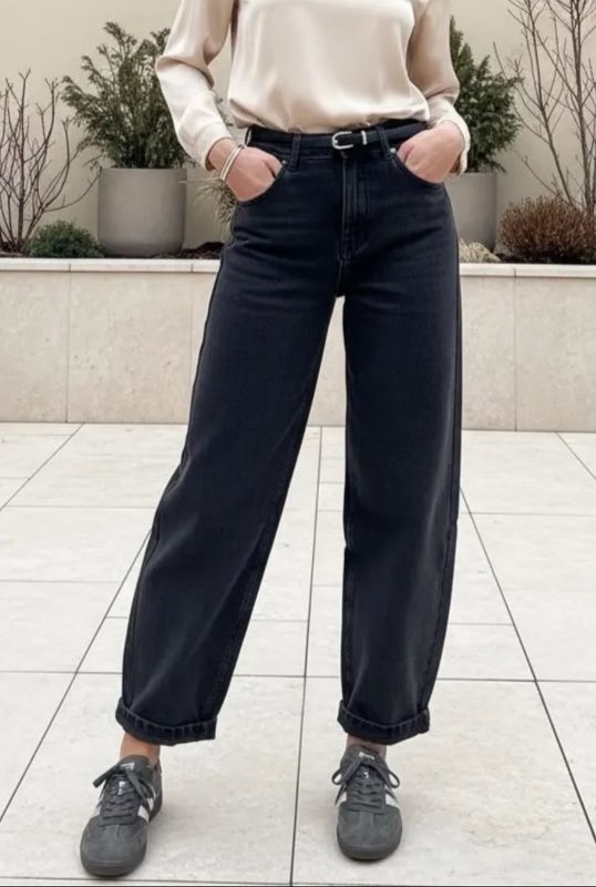 Balloon stretch denim black