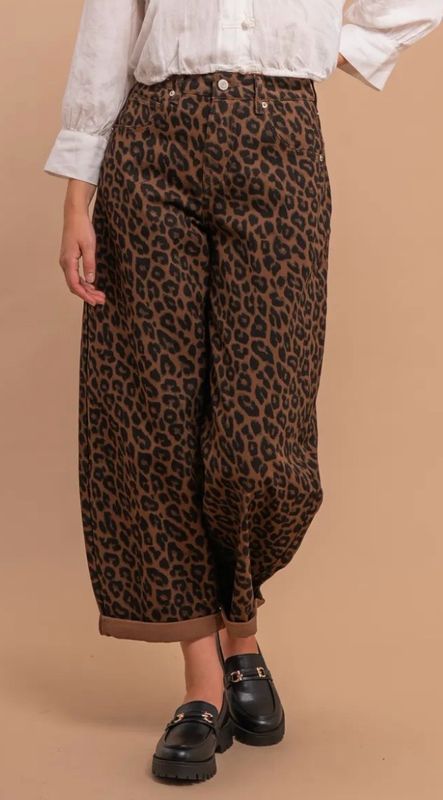 Balloon leopard denim