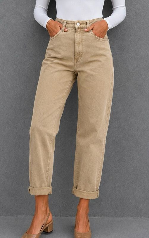 Mom denim beige