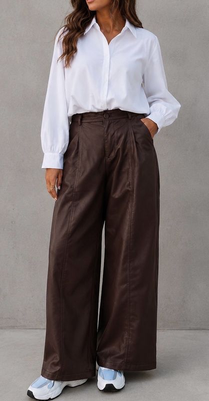 Leather balloon pants brown (PRE-ORDER 21/08)