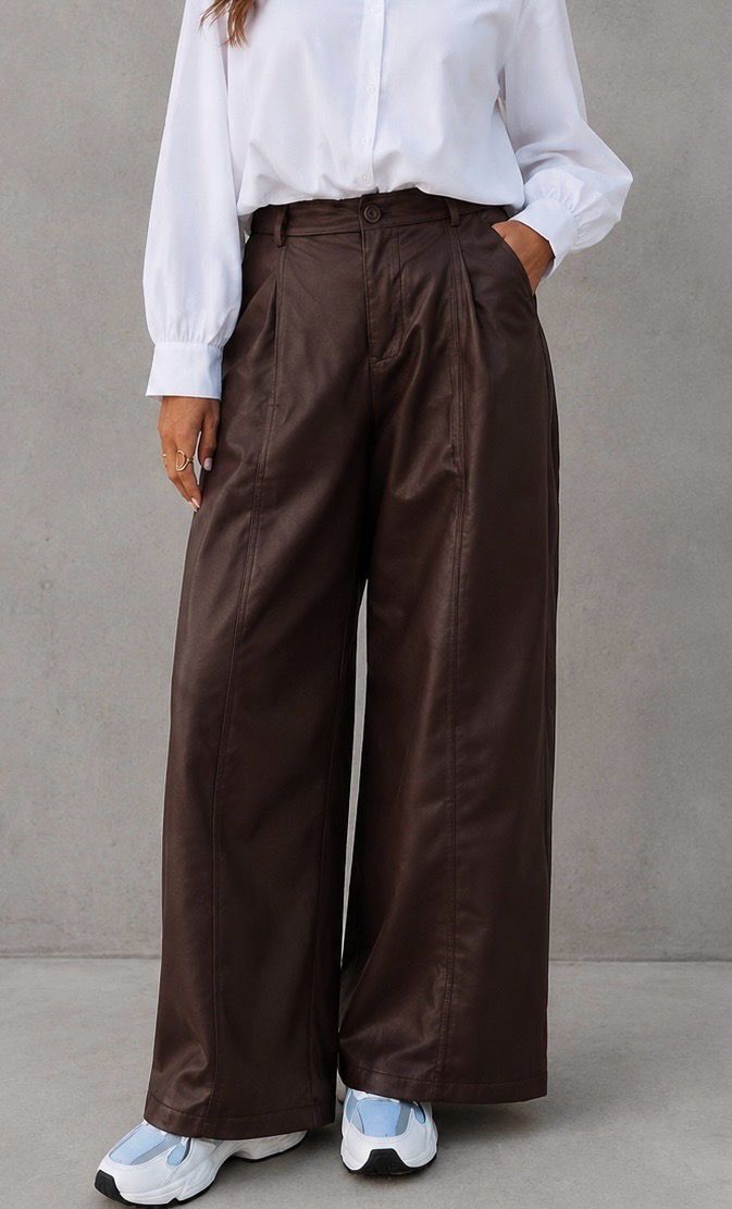 Leather balloon pants brown (PRE-ORDER 21/08)