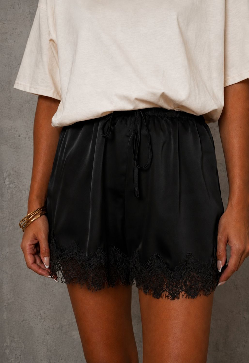 Satin shorts black