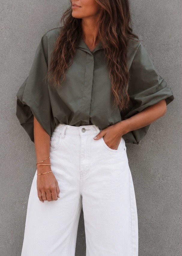 Loraine cotton shirt kaki