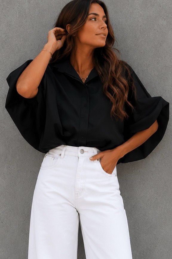 Loraine cotton shirt black