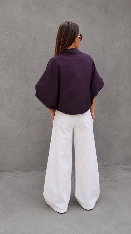 Loraine cotton shirt aubergine