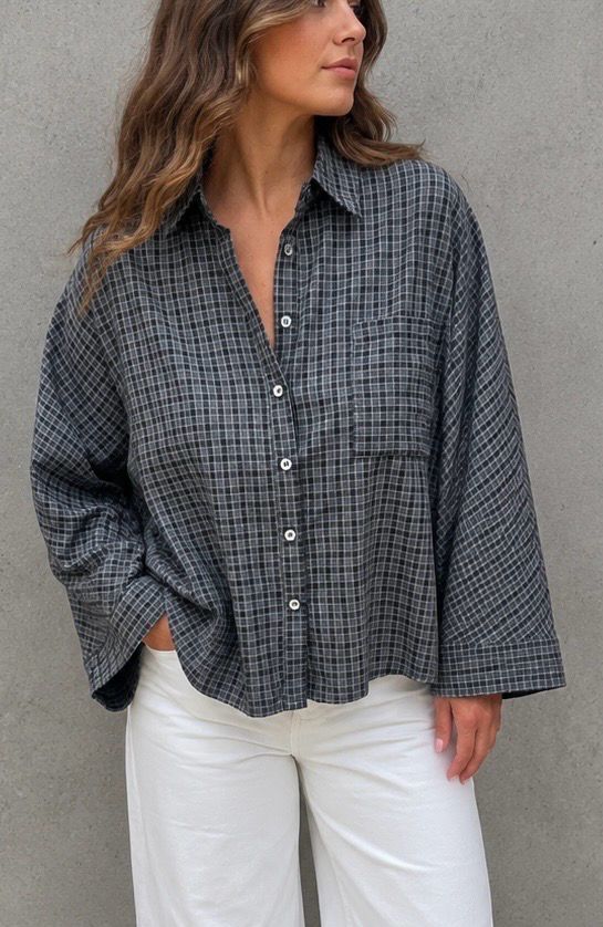 Checked shirt zwart