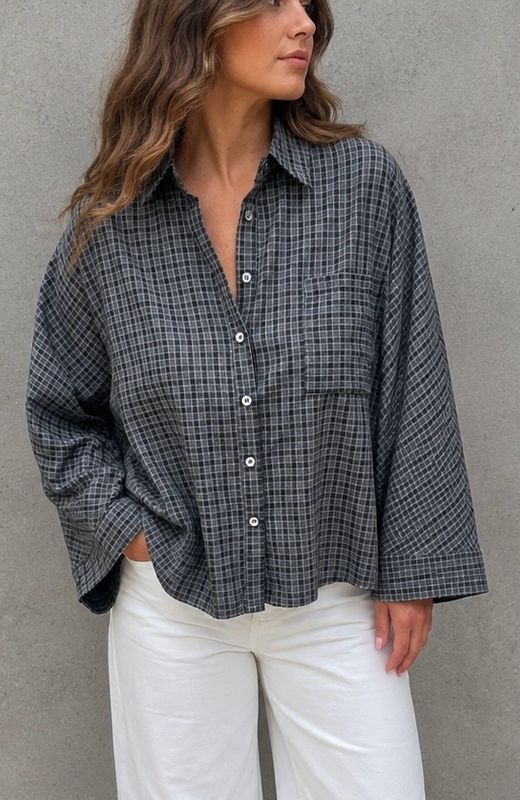 Checked shirt zwart