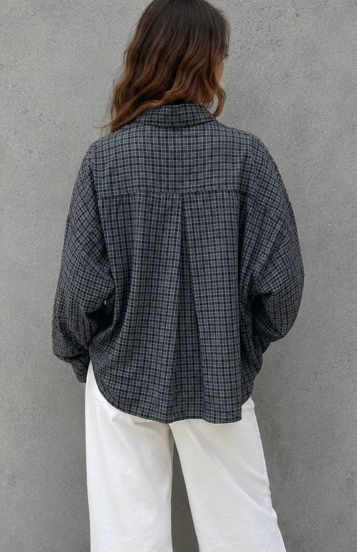 Checked shirt zwart