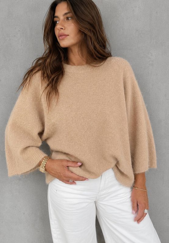 Soft angora knit camel