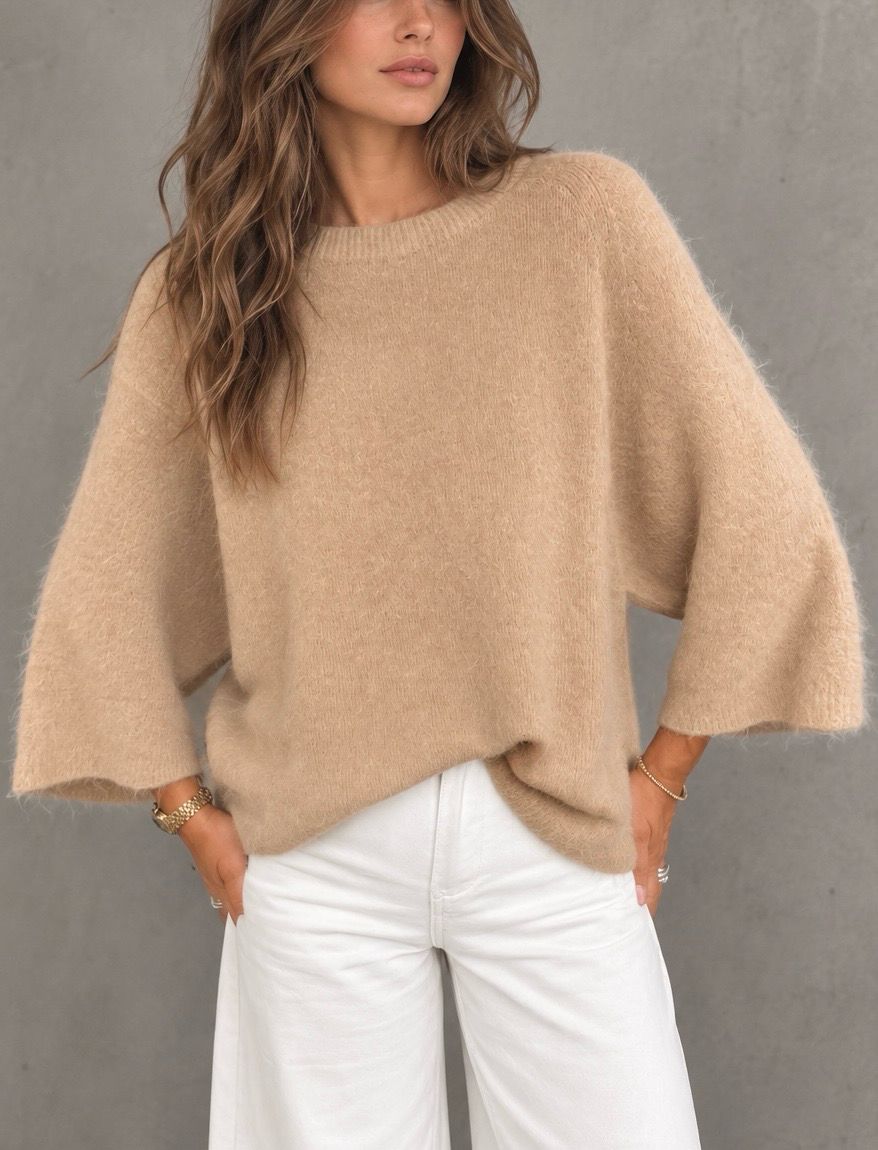 Soft angora knit camel